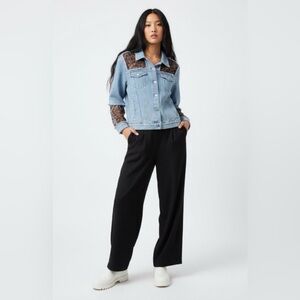 TOPSHOP Moto Animal Print Jacket